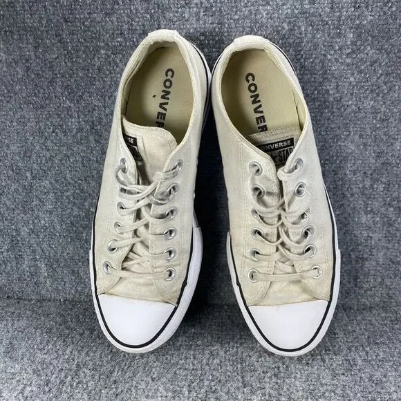 Converse Chuck Taylor All Star Platform Womens 8 Shoes White Thrashed Sneakers - Picture 8 of 11